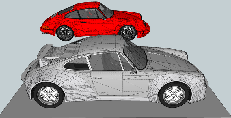 Karl drew straight line rays from the wheel wells to the body to design the new widebody.